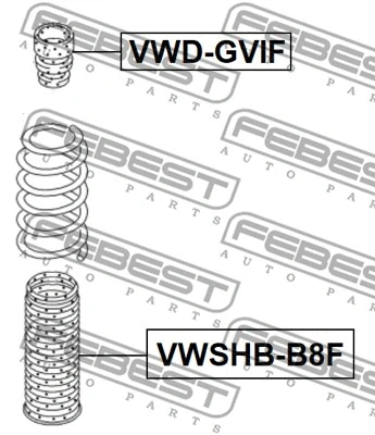 VWSHB-B8F FEBEST Защитный колпак / пыльник, амортизатор (фото 2)