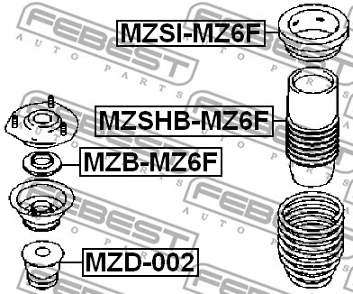 MZSI-MZ6F FEBEST Тарелка пружины (фото 2)