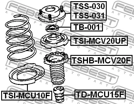TSI-MCU10F FEBEST Тарелка пружины (фото 2)