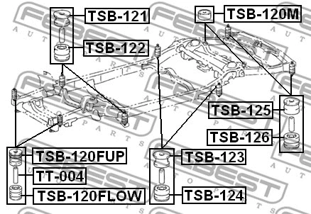 TT-004 FEBEST Гильза, подвески поперечного рычага (фото 2)