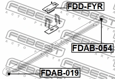 FDAB-019 FEBEST Втулка, листовая рессора (фото 2)
