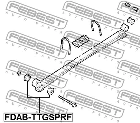 FDAB-TTGSPRF FEBEST Втулка, листовая рессора (фото 2)