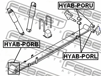 HYAB-PORL FEBEST Втулка, листовая рессора (фото 2)