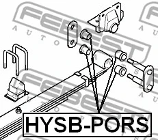 HYSB-PORS FEBEST Втулка, листовая рессора (фото 2)