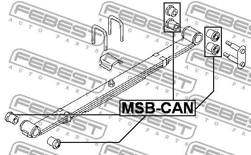 MSB-CAN FEBEST Втулка, листовая рессора (фото 2)