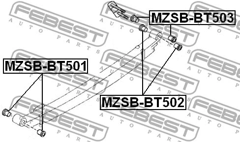 MZSB-BT501 FEBEST Втулка, листовая рессора (фото 2)
