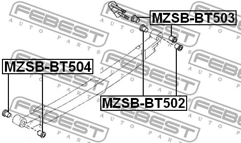 MZSB-BT502 FEBEST Втулка, листовая рессора (фото 2)