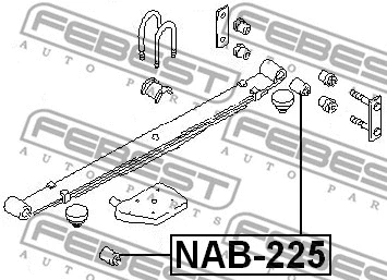 NAB-225 FEBEST Втулка, листовая рессора (фото 2)