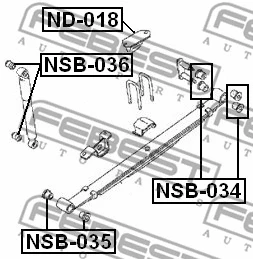 NSB-035 FEBEST Втулка, листовая рессора (фото 2)