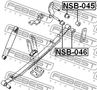NSB-045 FEBEST Втулка, листовая рессора (фото 2)