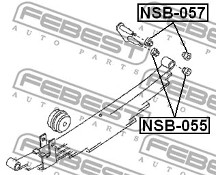 NSB-057 FEBEST Втулка, листовая рессора (фото 2)