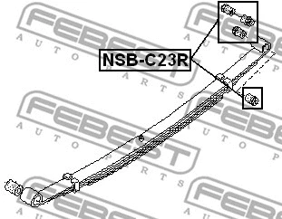NSB-C23R FEBEST Втулка, листовая рессора (фото 2)