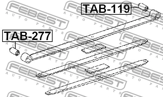 TAB-119 FEBEST Втулка, листовая рессора (фото 2)