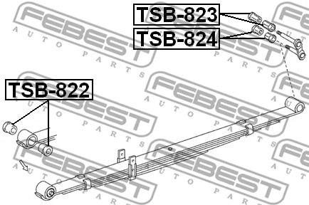 TSB-823 FEBEST Втулка, листовая рессора (фото 2)