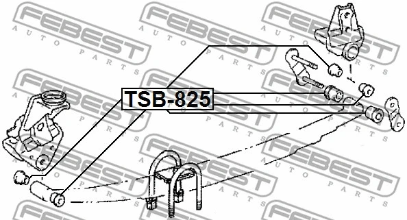TSB-825 FEBEST Втулка, листовая рессора (фото 2)