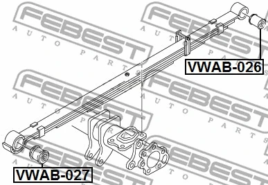 VWAB-027 FEBEST Втулка, листовая рессора (фото 2)