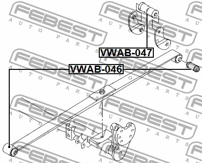 VWAB-046 FEBEST Втулка, листовая рессора (фото 2)