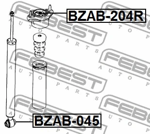 BZAB-204R FEBEST Втулка, амортизатор (фото 2)