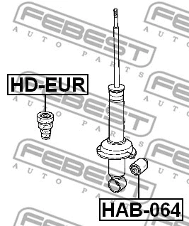 HAB-064 FEBEST Втулка, амортизатор (фото 2)