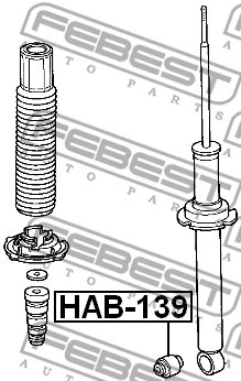 HAB-139 FEBEST Втулка, амортизатор (фото 2)