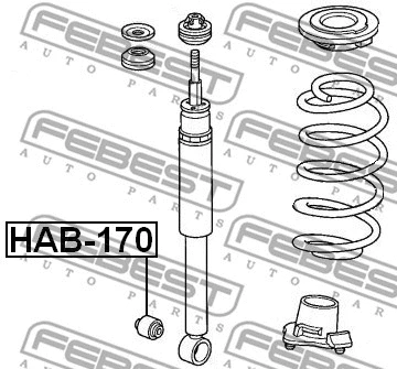 HAB-170 FEBEST Втулка, амортизатор (фото 2)