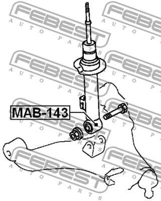 MAB-143 FEBEST Втулка, амортизатор (фото 2)