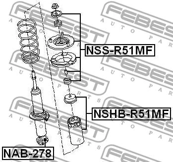 NAB-278 FEBEST Втулка, амортизатор (фото 2)