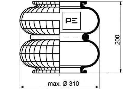 084.002-70A PE AUTOMOTIVE Кожух пневматической рессоры (фото 1)