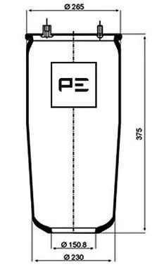 084.053-71A PE AUTOMOTIVE Кожух пневматической рессоры (фото 1)