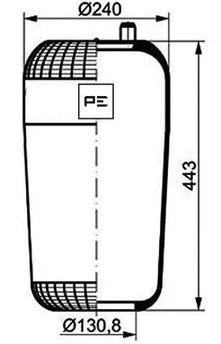 084.107-70A PE AUTOMOTIVE Кожух пневматической рессоры (фото 1)
