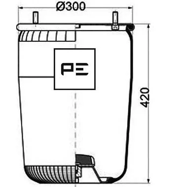 084.116-71A PE AUTOMOTIVE Кожух пневматической рессоры (фото 1)