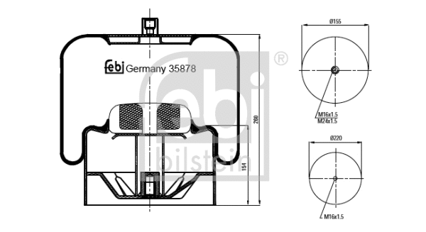 35878 FEBI Кожух пневматической рессоры (фото 1)