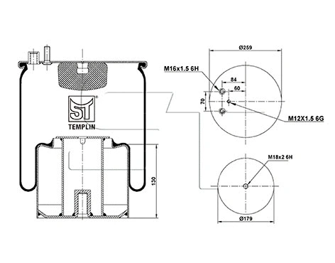 04.060.6106.931 ST-TEMPLIN Кожух пневматической рессоры (фото 1)