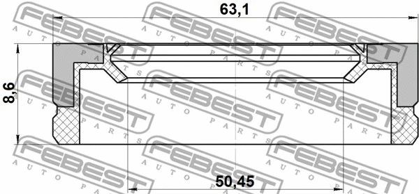 95BFY-52630909X FEBEST Уплотняющее кольцо, ступица колеса (фото 2)