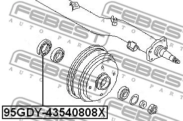 95GDY-43540808X FEBEST Уплотняющее кольцо, ступица колеса (фото 2)