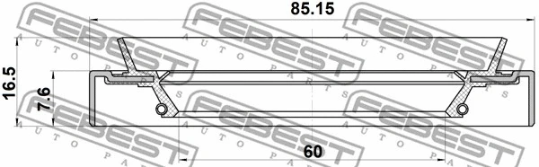 95HDW-62850816X FEBEST Уплотняющее кольцо, ступица колеса (фото 2)