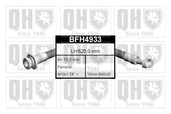 BFH4933 QUINTON HAZELL Тормозной шланг (фото 1)