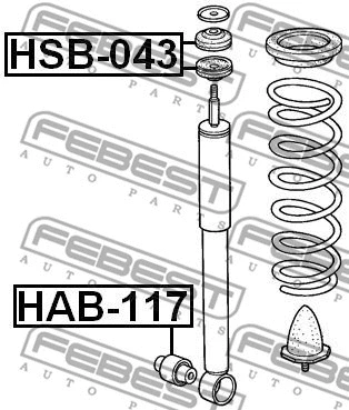HSB-043 FEBEST Дистанционная труба, амортизатор (фото 2)