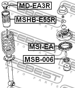 MSB-006 FEBEST Дистанционная труба, амортизатор (фото 2)