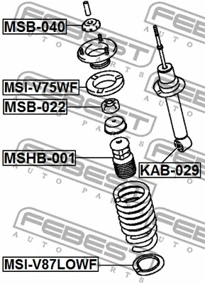 MSB-022 FEBEST Дистанционная труба, амортизатор (фото 2)