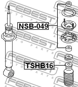 NSB-049 FEBEST Дистанционная труба, амортизатор (фото 2)