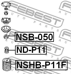 NSB-050 FEBEST Дистанционная труба, амортизатор (фото 2)