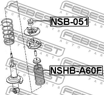 NSB-051 FEBEST Дистанционная труба, амортизатор (фото 2)