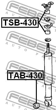 TSB-430 FEBEST Дистанционная труба, амортизатор (фото 2)
