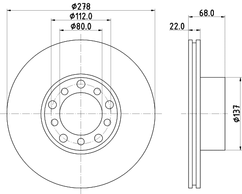 8DD 355 100-401 BEHR/HELLA/PAGID Тормозной диск (фото 1)