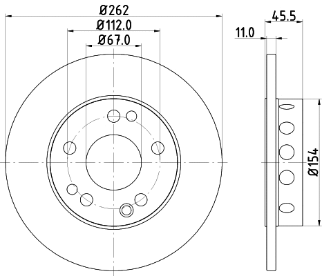 8DD 355 100-741 BEHR/HELLA/PAGID Тормозной диск (фото 1)