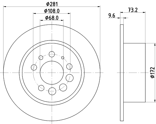 8DD 355 100-891 BEHR/HELLA/PAGID Тормозной диск (фото 1)