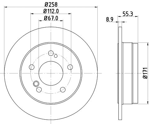 8DD 355 100-961 BEHR/HELLA/PAGID Тормозной диск (фото 1)