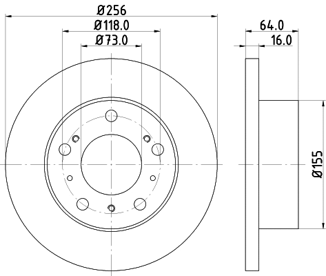 8DD 355 101-121 BEHR/HELLA/PAGID Тормозной диск (фото 1)