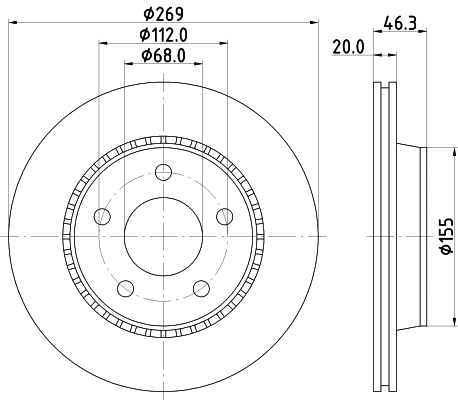 8DD 355 101-351 BEHR/HELLA/PAGID Тормозной диск (фото 1)